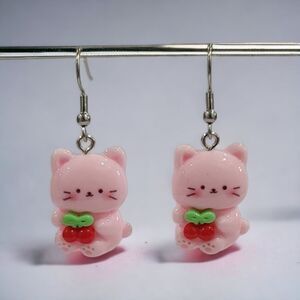 🍒Cherry Cat Earrings🍒(2-A006)